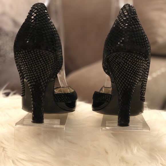 BCBG PARIS PL-Paloma Black Peep Toe Heels - Picture 3 of 6